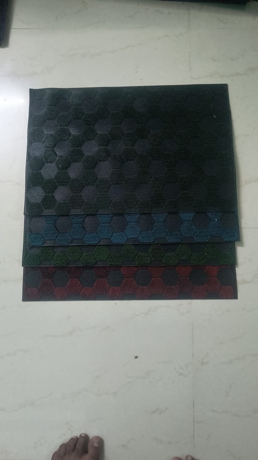 Rubber Welcome Geometric Pattern Doormat (Pack of 2)