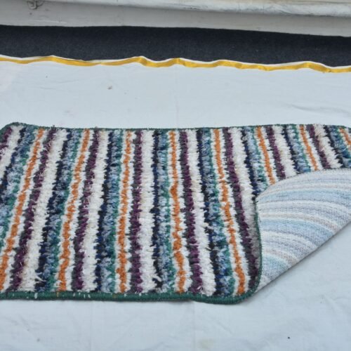Fabric Striped Floor Mat Set (Pack of 2)