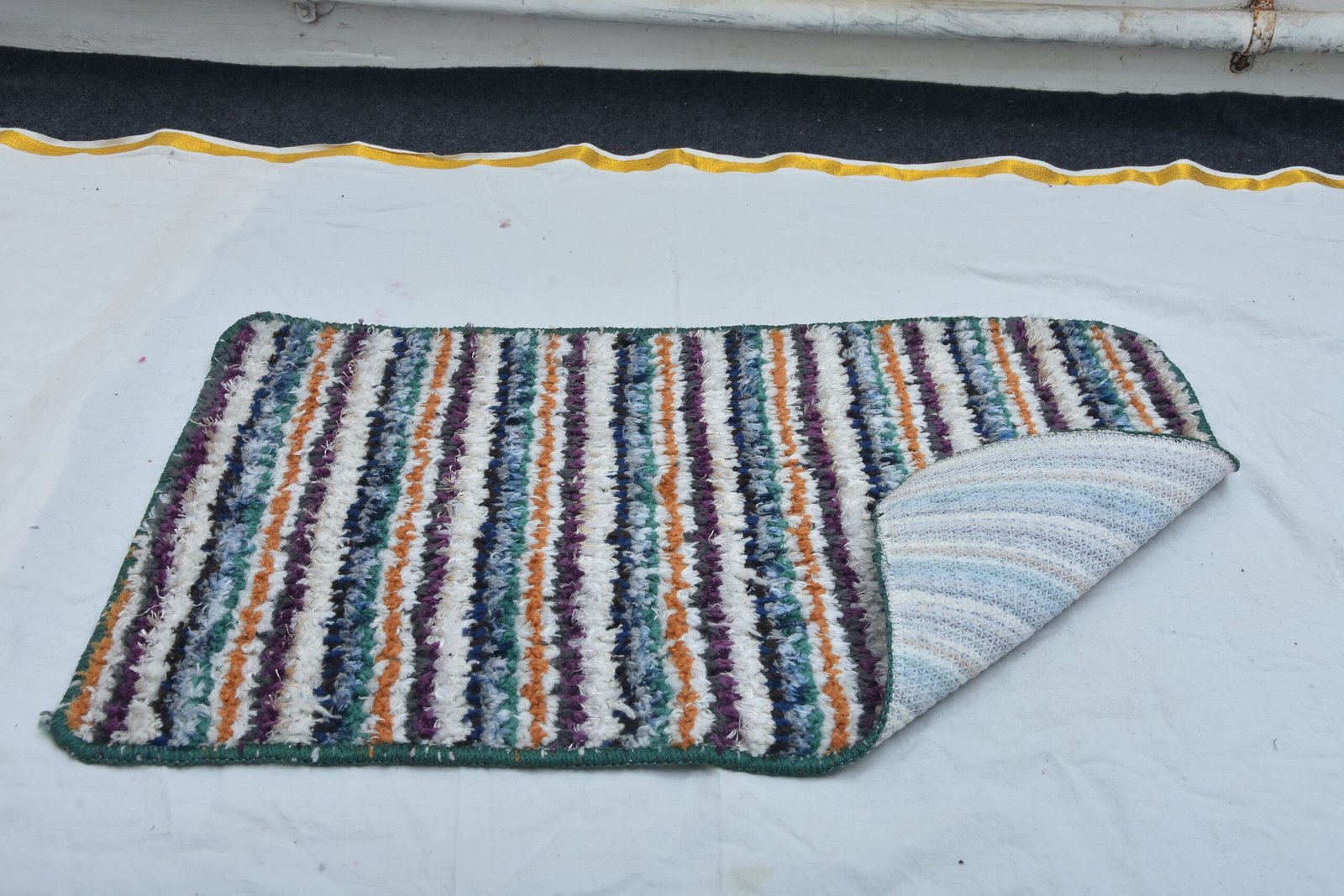 Fabric Striped Floor Mat Set (Pack of 2)