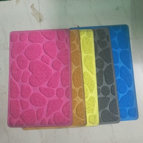Textured Pebble Pattern Floor Mat Set (Pack of 2)