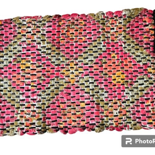 Fabric Braided Multicolor Pattern Area Rug (Pack of 2)