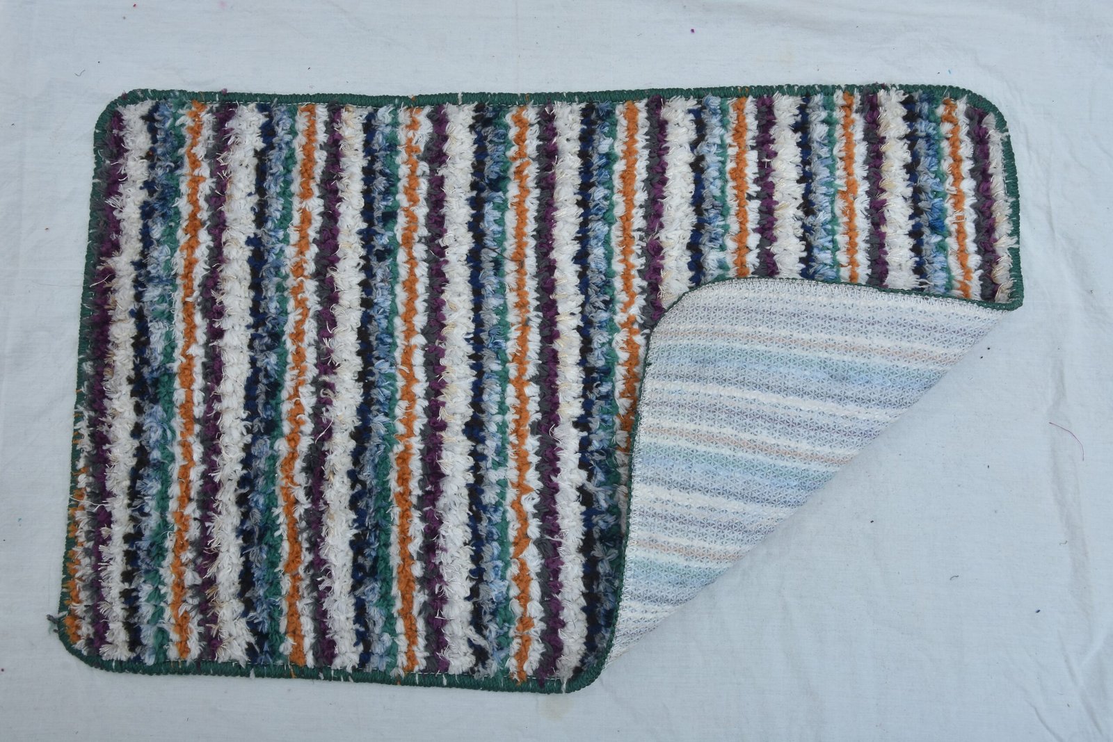 Fabric Striped Floor Mat Set (Pack of 2)