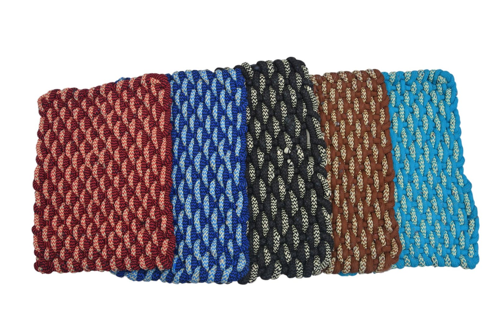 Braided Multicolour Textured Doormat (Pack of 3)
