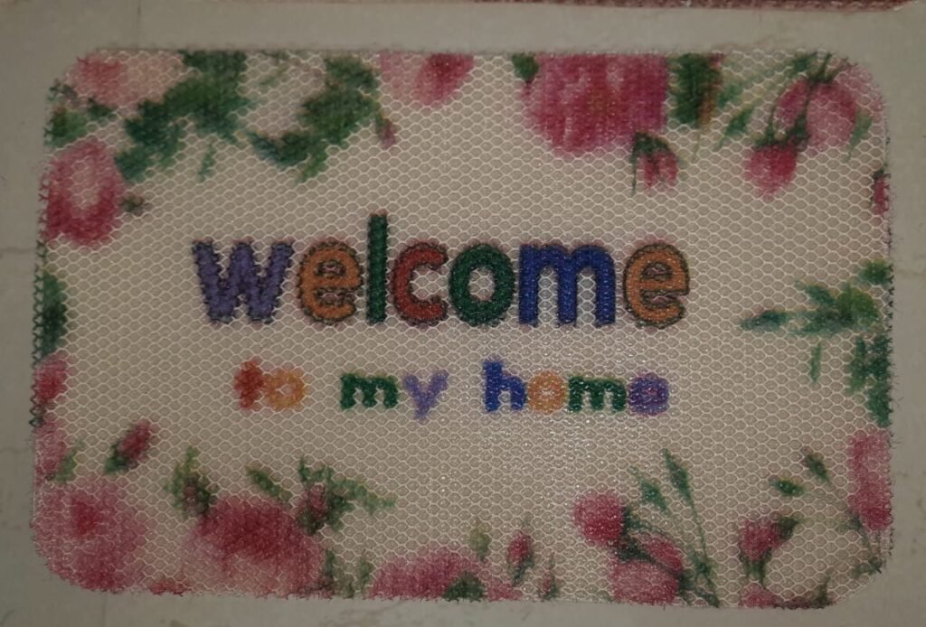 Textured Welcome Floral Print Doormat (Pack of 2)