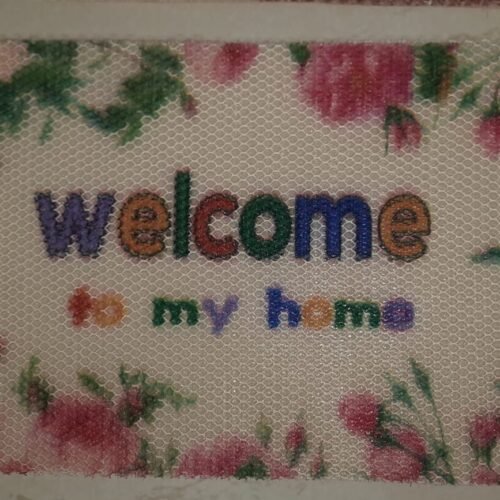 Textured Welcome Floral Print Doormat (Pack of 2)