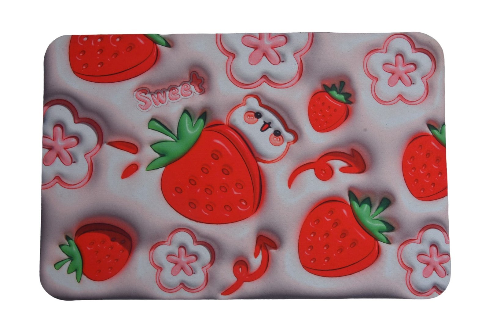 Strawberry Print Rectangular Floor Mat