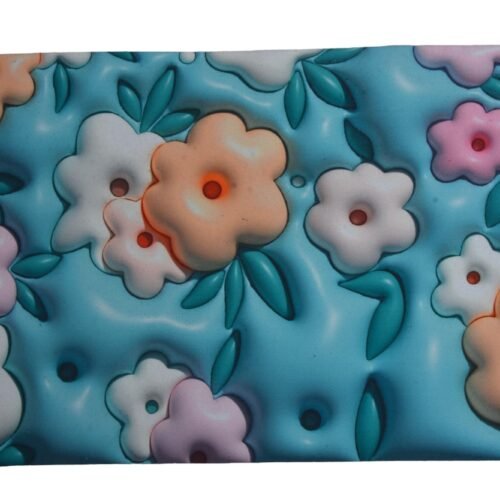 Floral Print Rectangular Floor Mat