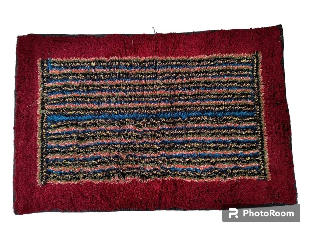 Maroon Textured Abstract Pattern Doormat (Pack of 2)