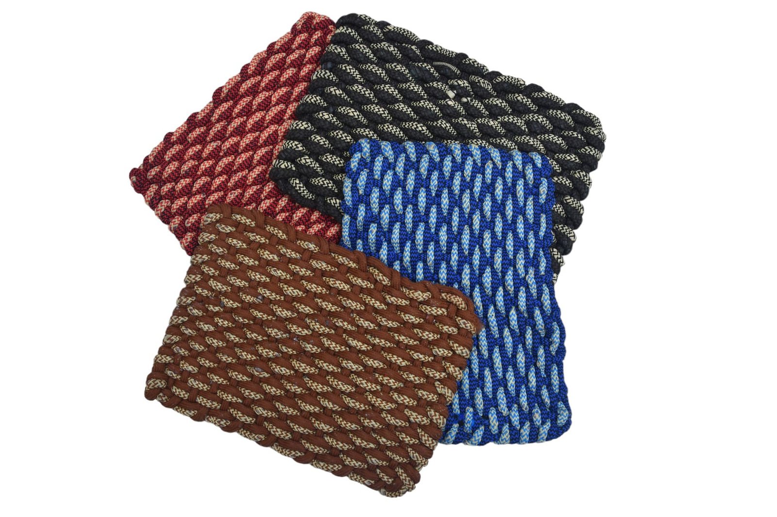 Braided Multicolour Textured Doormat (Pack of 3)