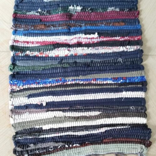 Fabric Multicolor Striped Area Rug