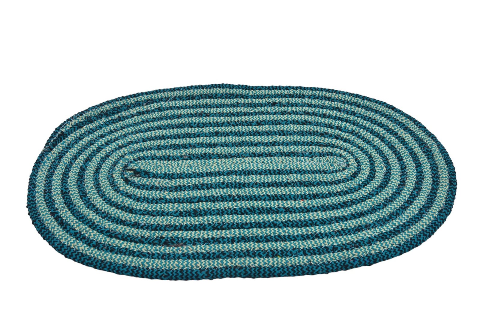 Teal Braided Oval Area Rug (Pack of 2)
