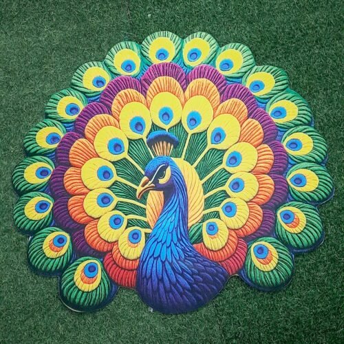Peacock Pattern Decorative Floor Rug