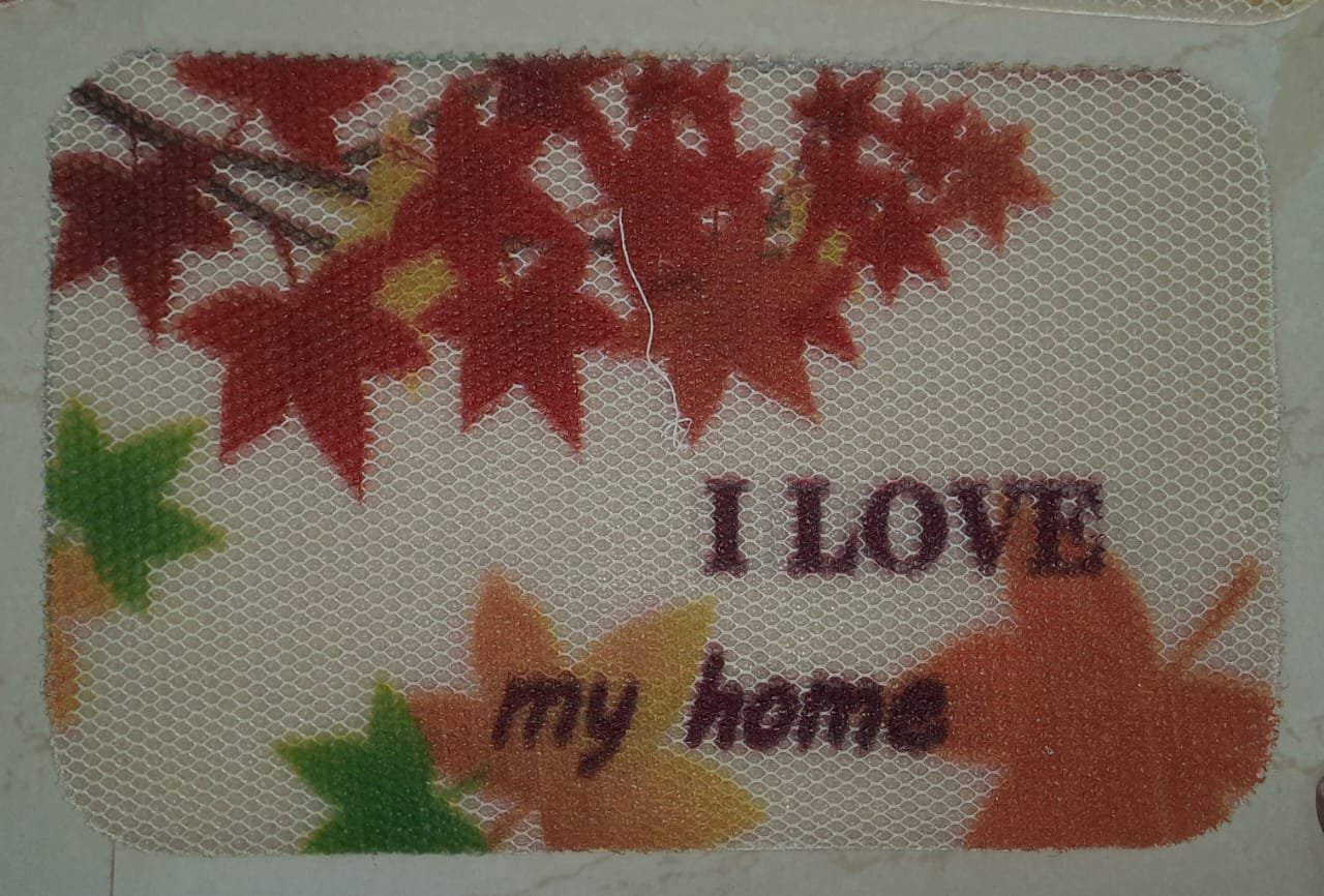 Floral Print I Love My Home Doormat
