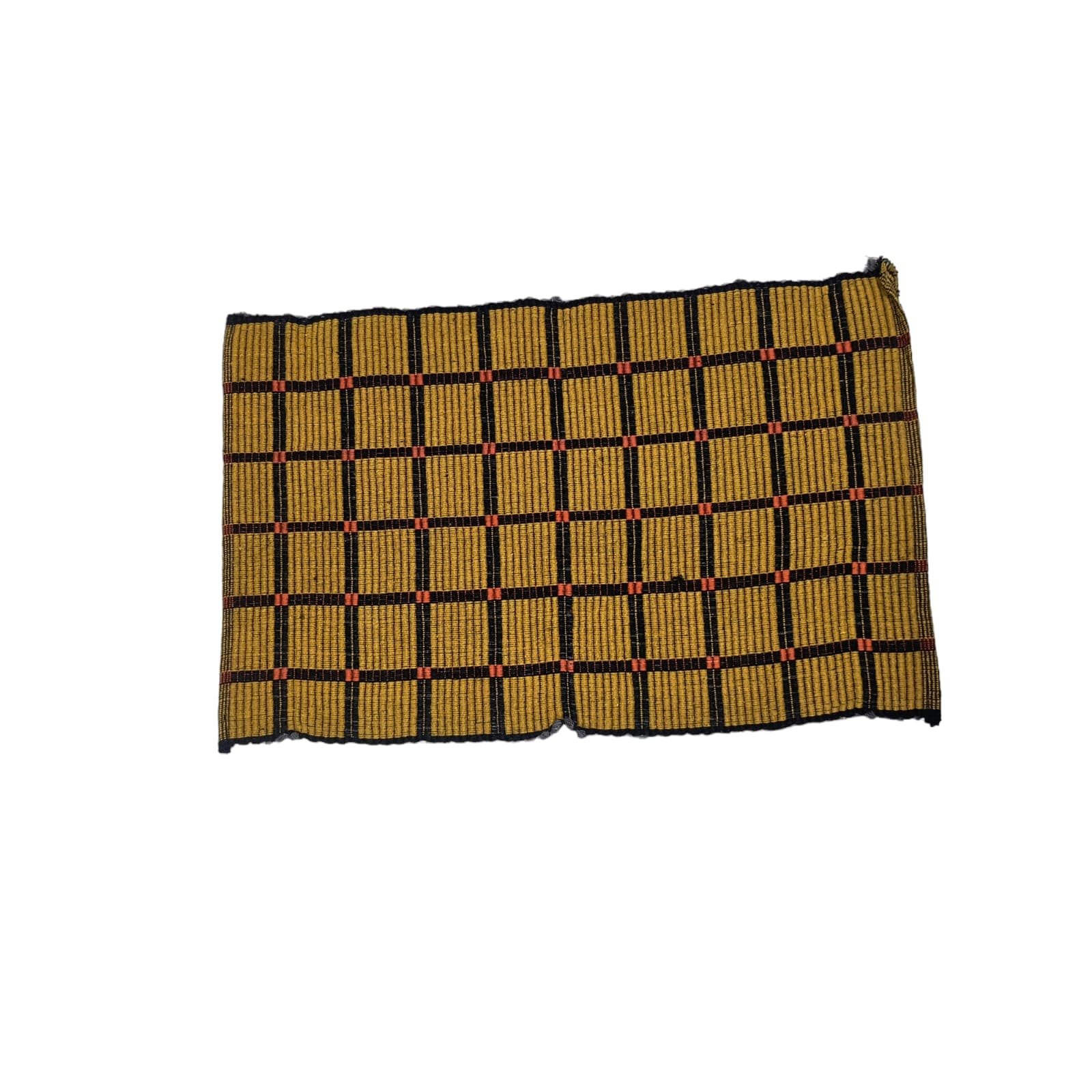 Woven Multicolour Checkered Table Mats Set (Pack of 3)