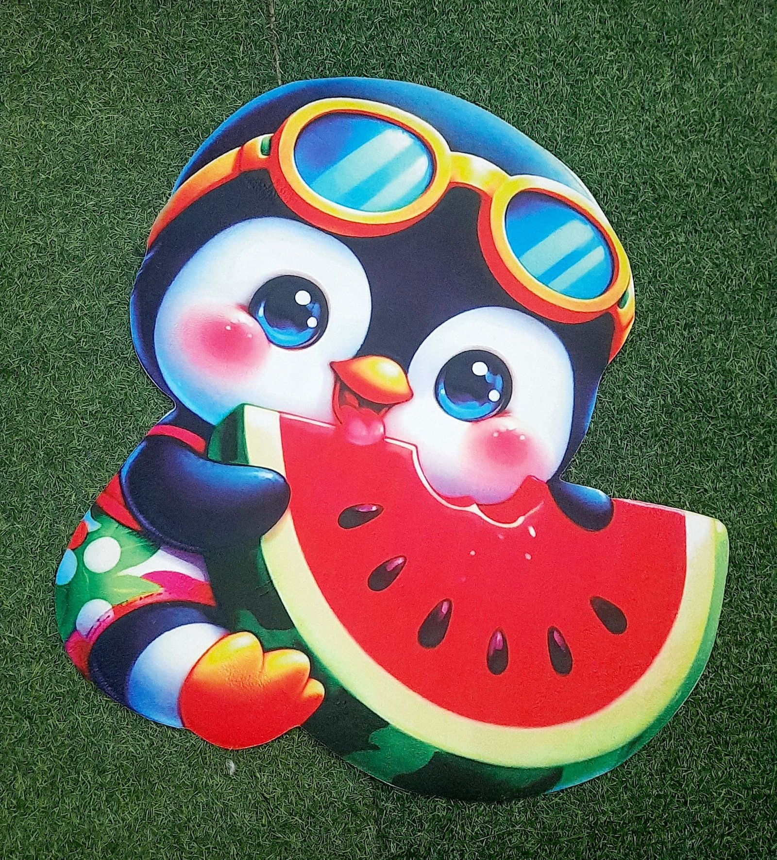 Fabric Printed Penguin Watermelon Cushion