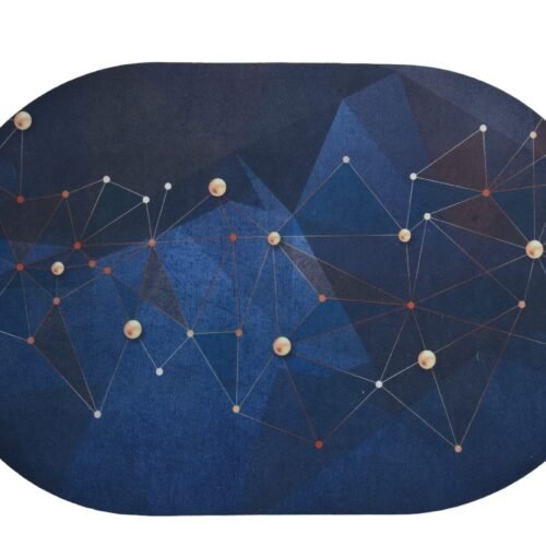 Blue Space Pattern Fabric Doormat