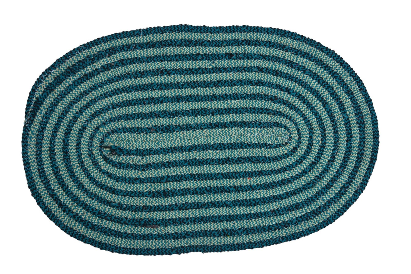 Teal Braided Oval Area Rug (Pack of 2)