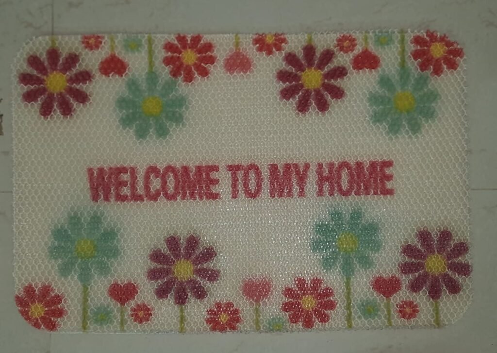 Mesh Floral Welcome Print Doormat