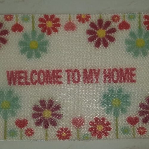 Mesh Floral Welcome Print Doormat