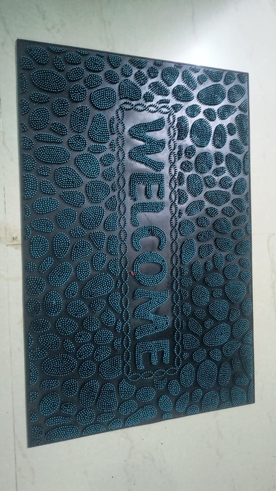 Rubber Welcome Geometric Pattern Doormat (Pack of 2)
