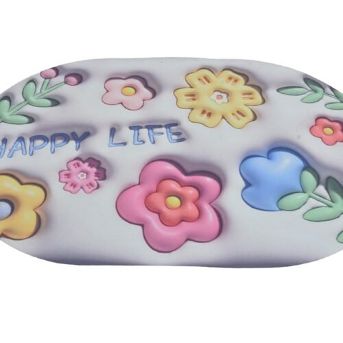 Floral Print Oval Decorative Plaque