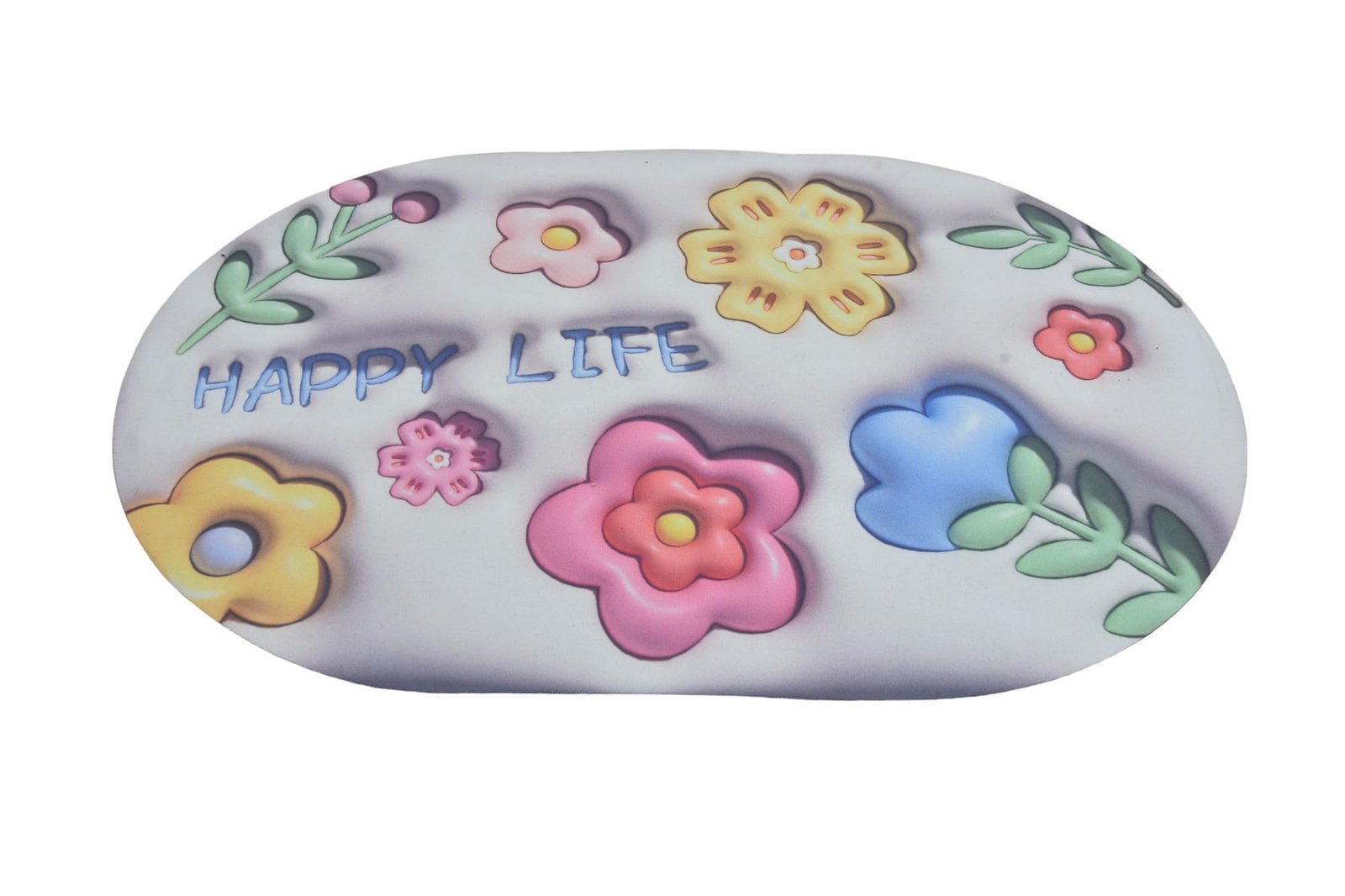 Floral Print Oval Decorative Plaque