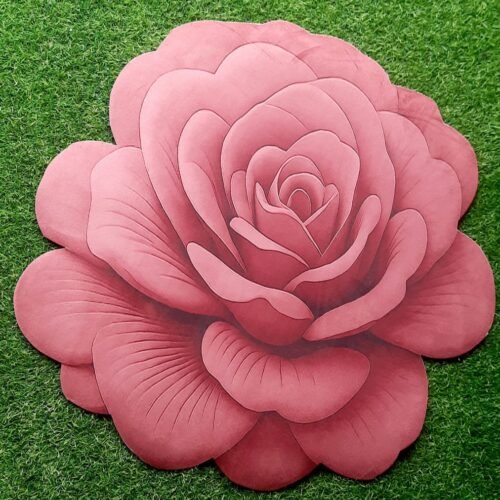 Fabric Floral Rose Shape Cushion
