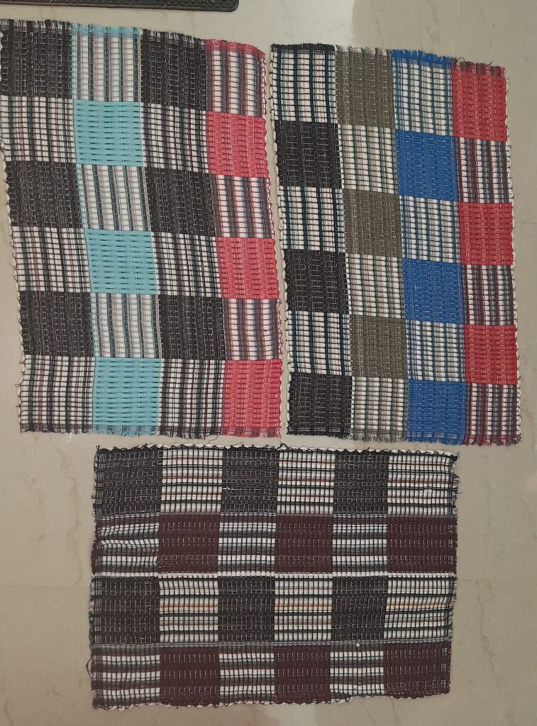 Woven Geometric Pattern Table Mats Set Of 3 (Pack of 3)