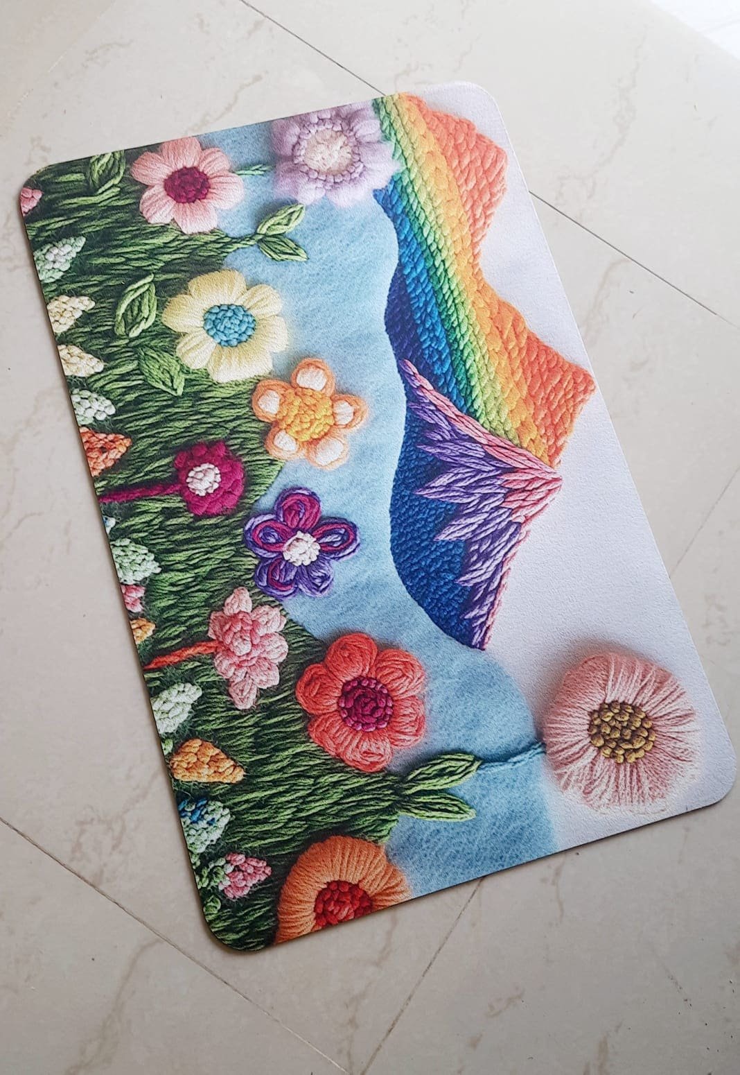 Fabric Floral Print Doormat (Pack of 2)