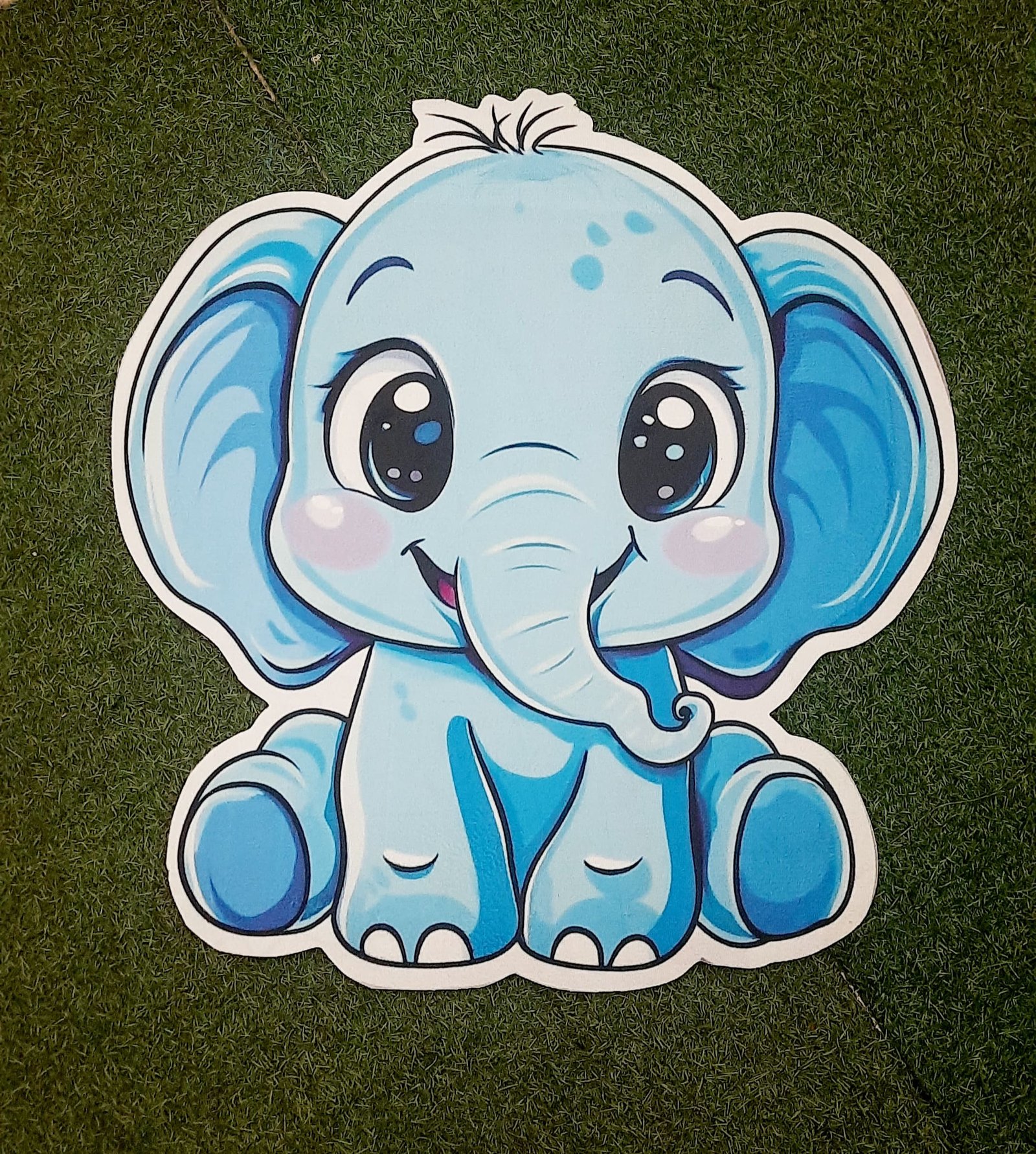 Cartoon Elephant Print Decorative Floor Mat