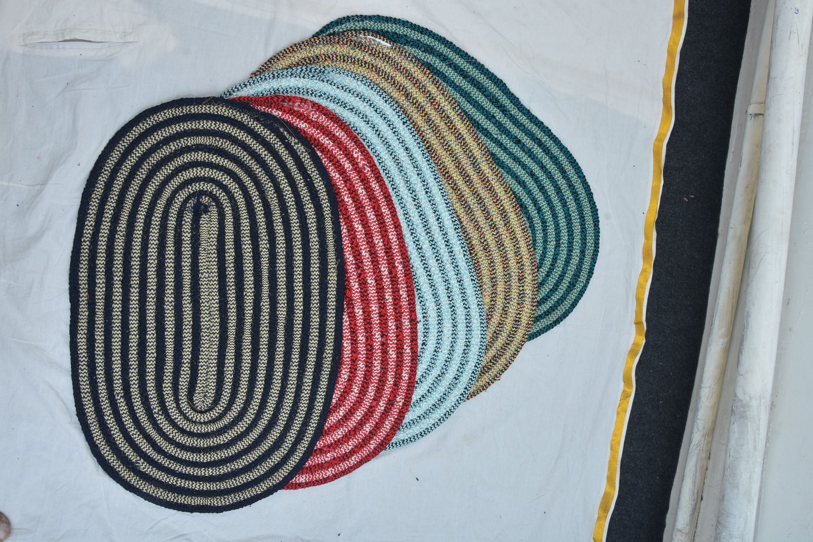 Teal Braided Oval Area Rug (Pack of 2)