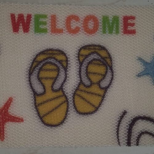Textured Welcome Flip Flop Print Doormat