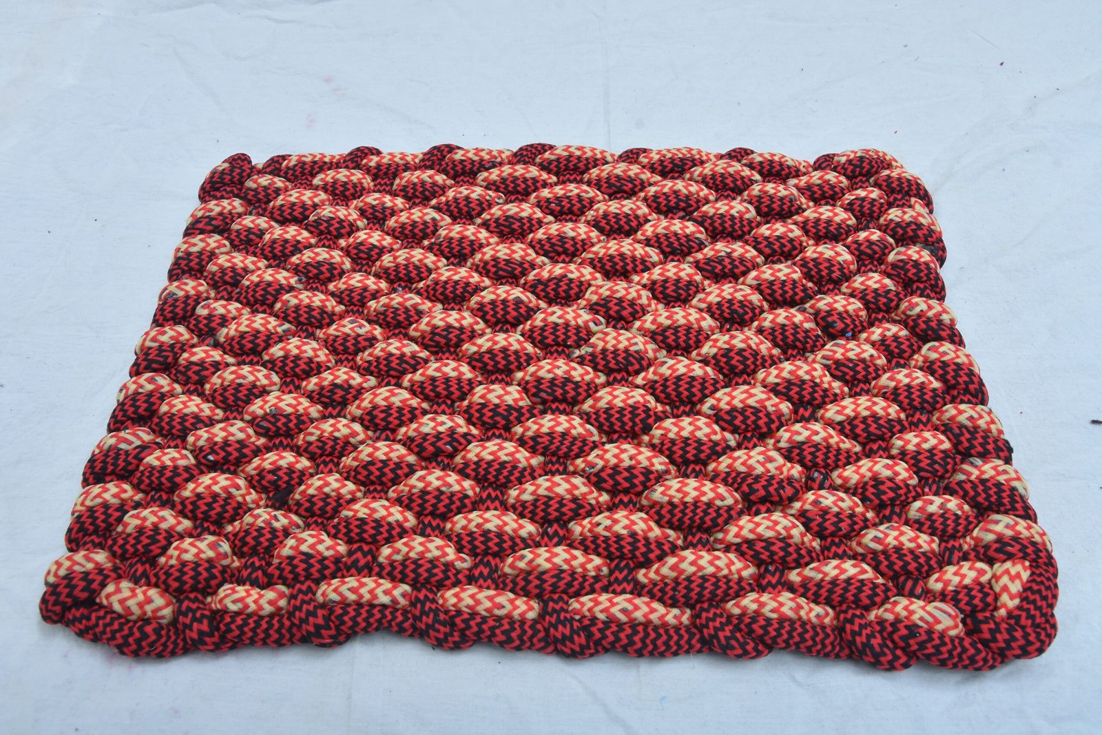 Braided Multicolour Textured Doormat (Pack of 3)
