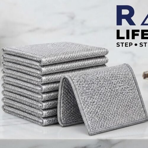 Wire Mesh Quick Dry Dish Cloth (Pack of 10)