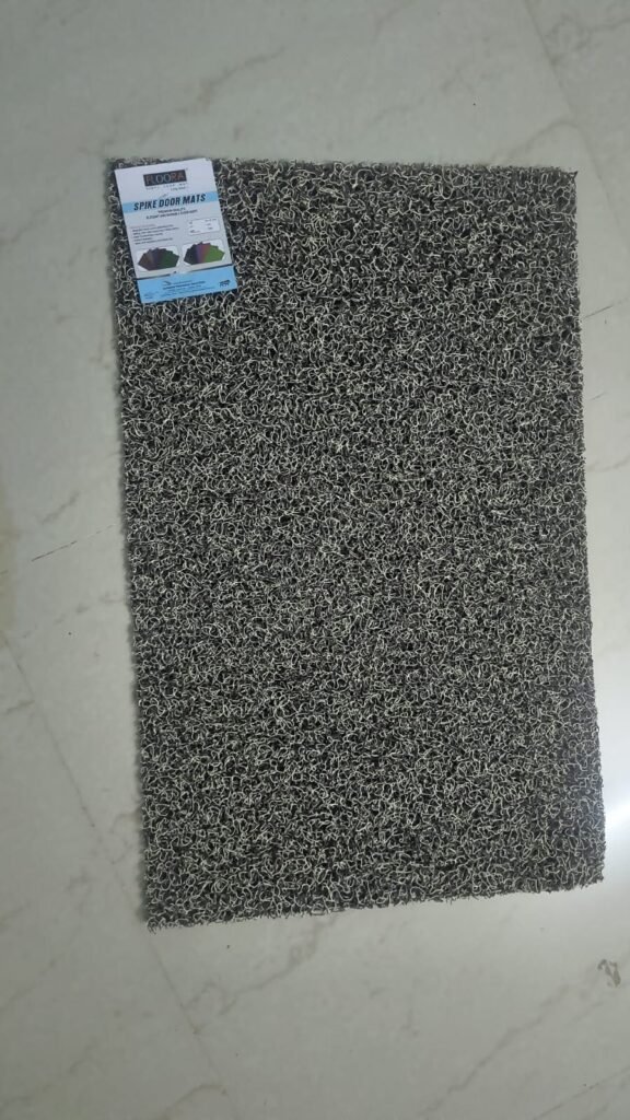Grey Spike Pattern PVC Doormat (Pack of 2)