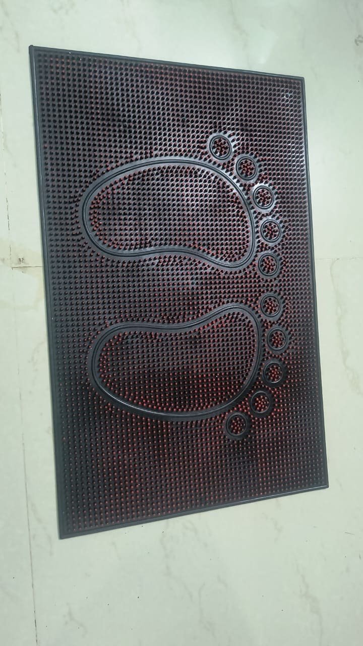 Rubber Welcome Geometric Pattern Doormat (Pack of 2)