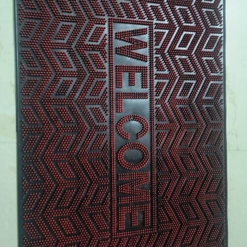 Rubber Welcome Geometric Pattern Doormat (Pack of 2)
