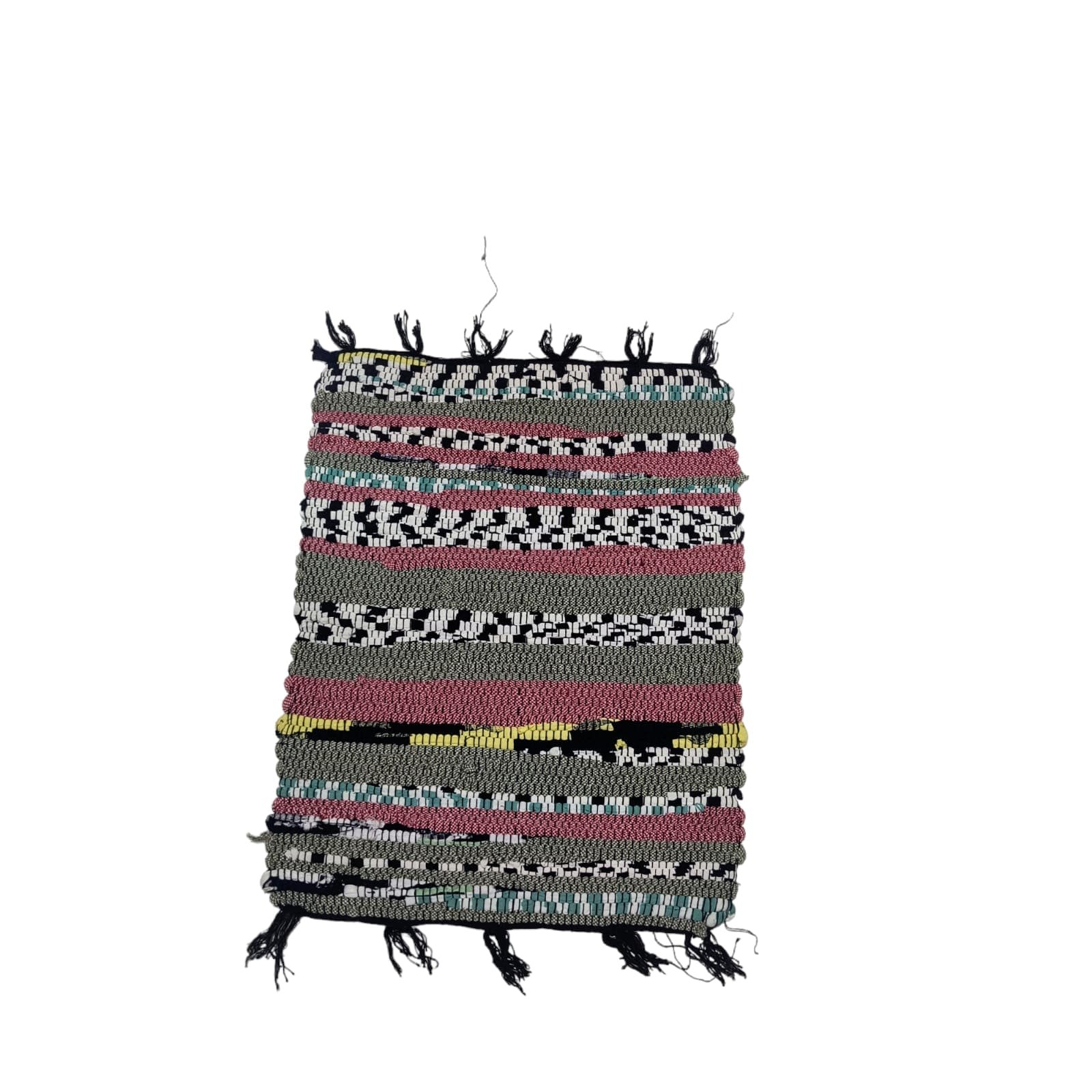 Fabric Multicolor Striped Area Rug