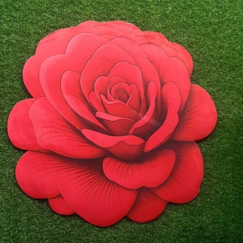 Red Rose Shaped Decorative Cushion