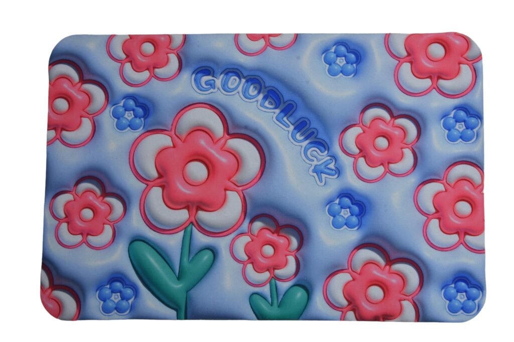 Blue Floral Print Decorative Mat