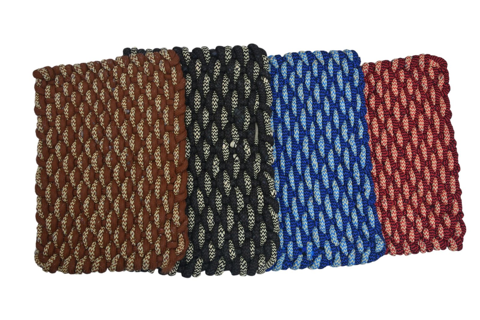 Braided Multicolour Textured Doormat (Pack of 3)