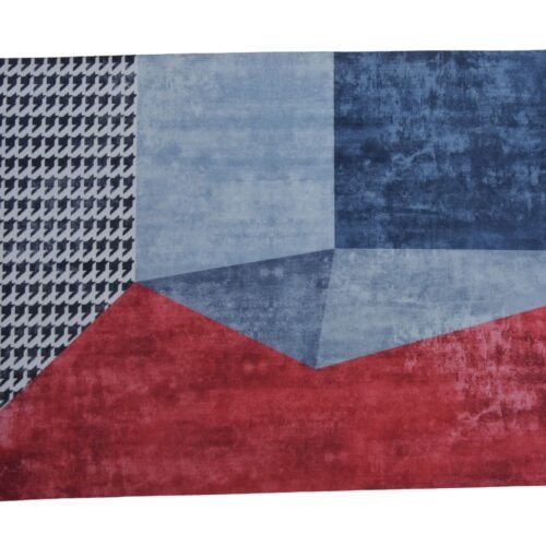 Multicolour Abstract Geometric Print Area Rug
