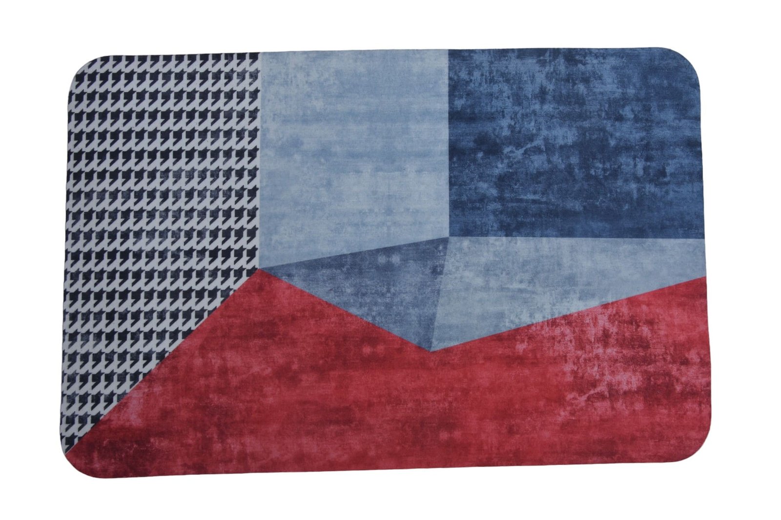 Multicolour Abstract Geometric Print Area Rug