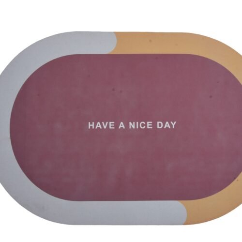 Multicolor Abstract Printed Oval Doormat