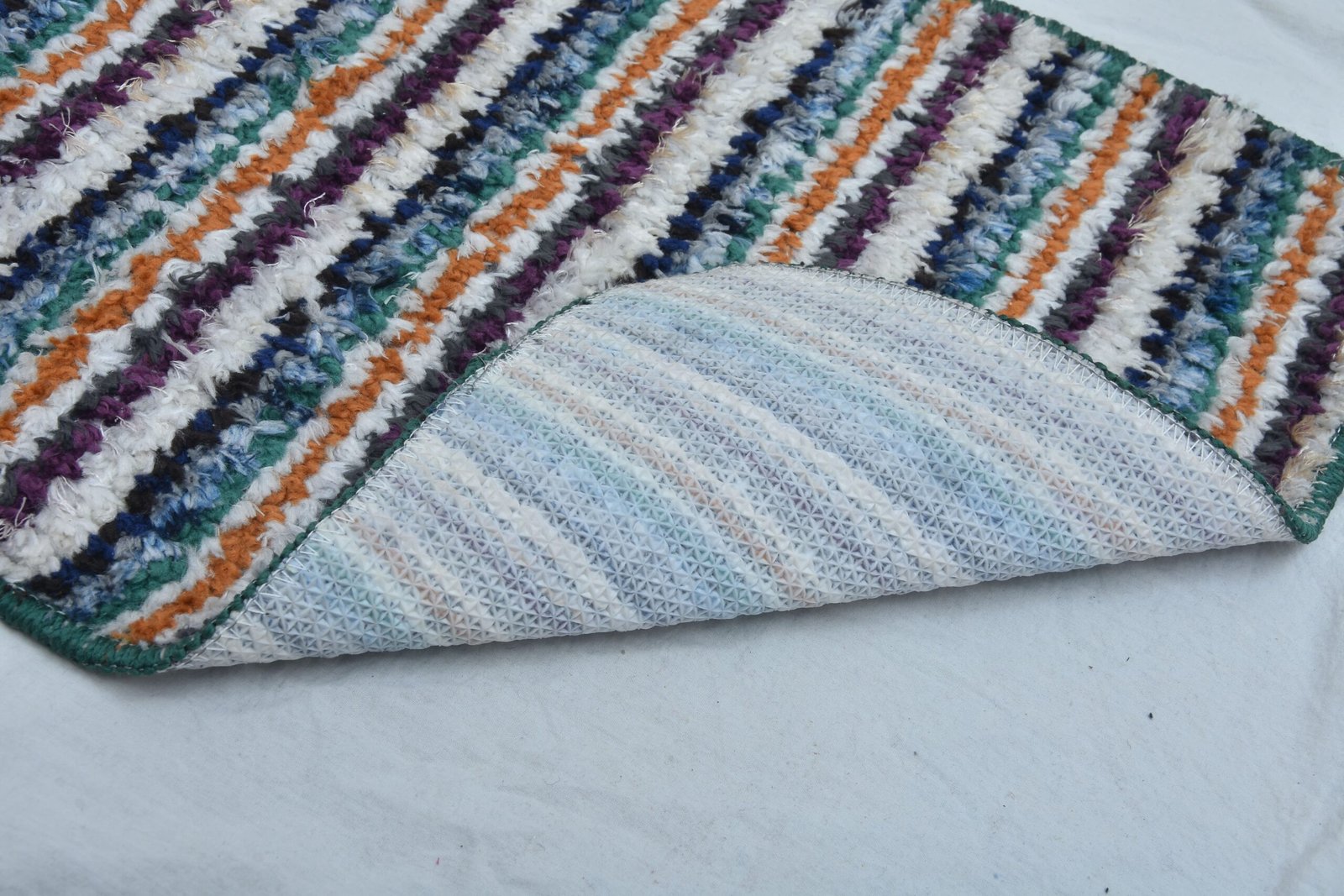 Fabric Striped Floor Mat Set (Pack of 2)