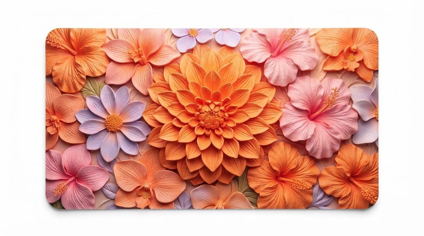 RASI Lifestyle 3d floral mat orange dahlia
