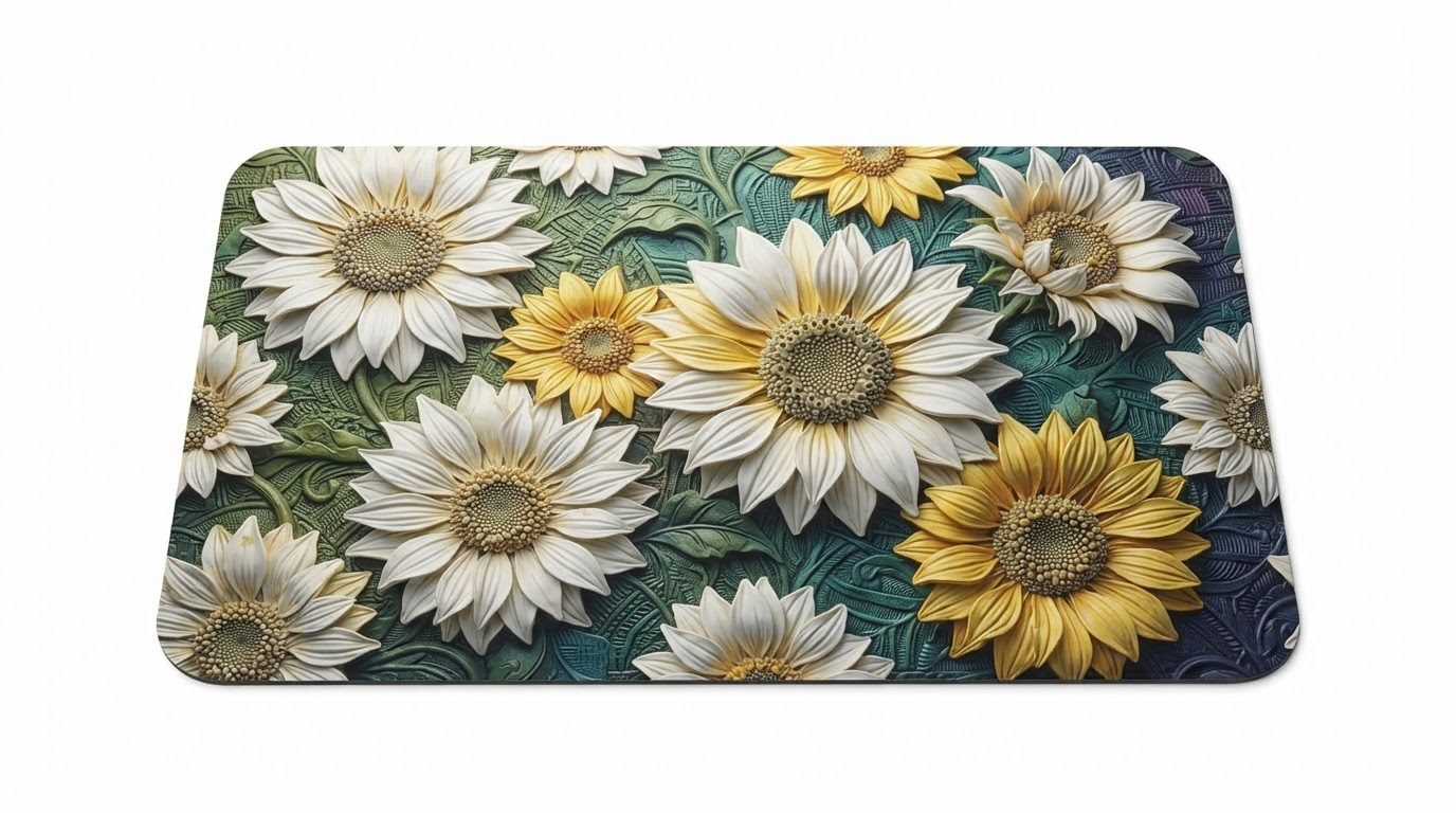 RASI Lifestyle 3d floral mat white daisy