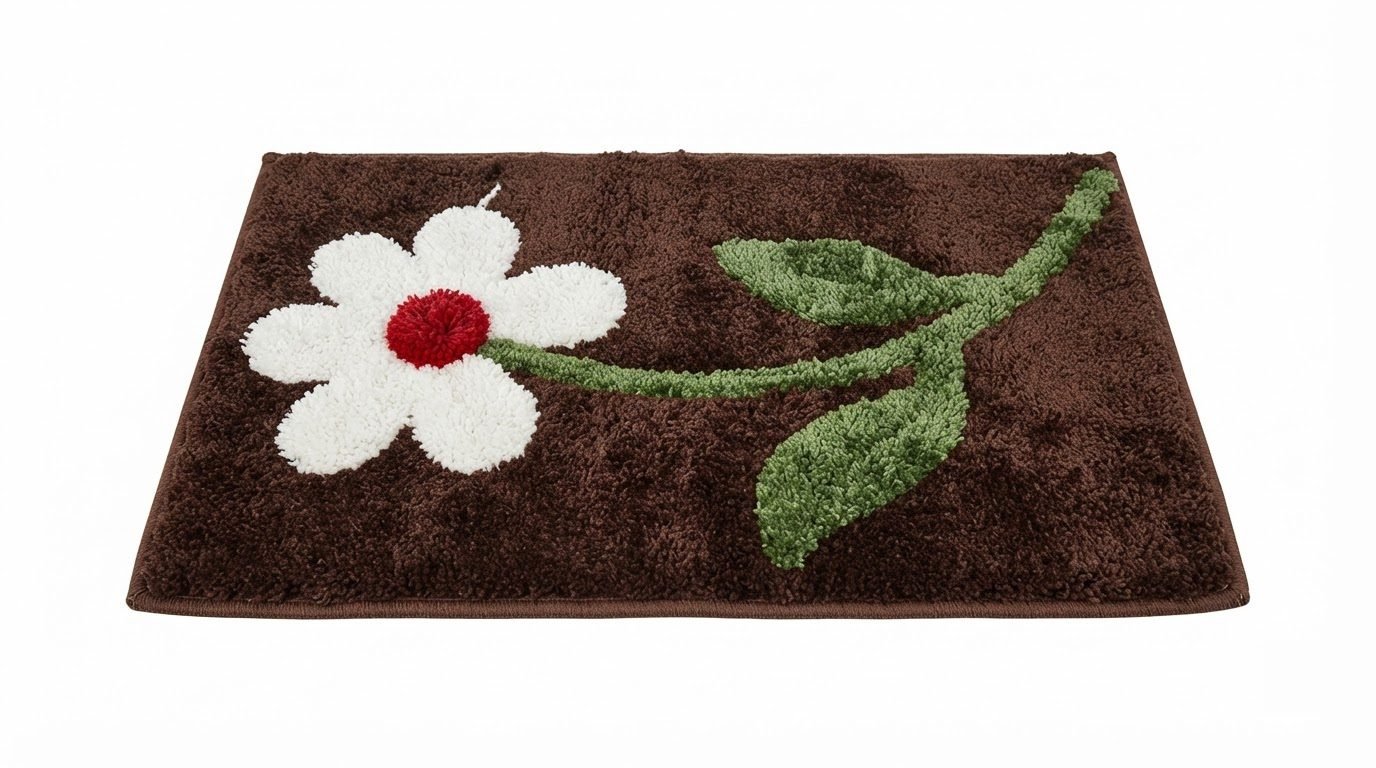 RASI Lifestyle flower bath mat brown