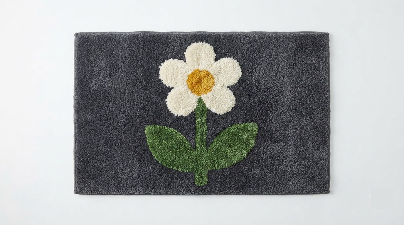 RASI Lifestyle flower bath mat grey