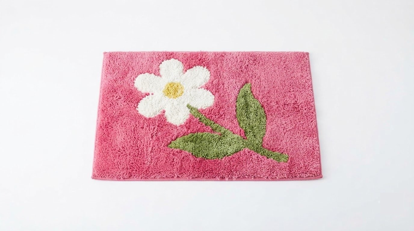 RASI Lifestyle flower bath mat pink